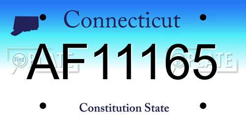 AF11165 Connecticut License Plate