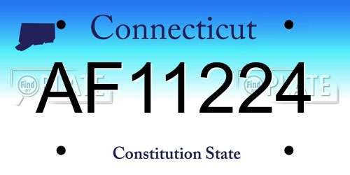 AF11224 Connecticut License Plate