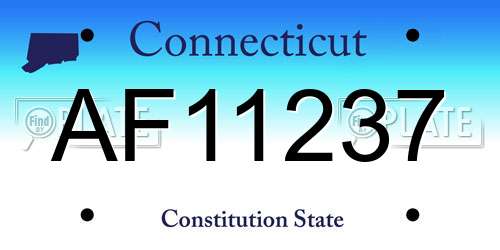 AF11237 Connecticut License Plate