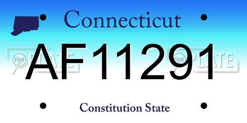 AF11291 Connecticut License Plate