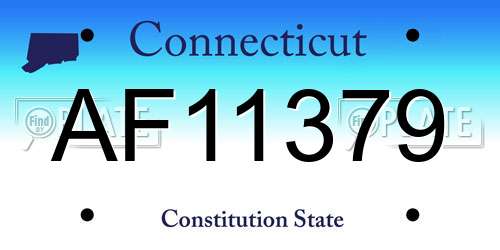 AF11379 Connecticut License Plate