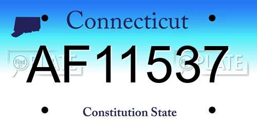 AF11537 Connecticut License Plate
