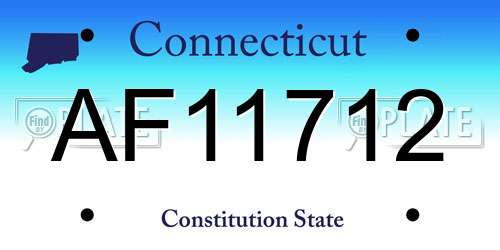 AF11712 Connecticut License Plate