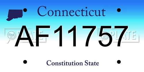 AF11757 Connecticut License Plate