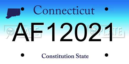 AF12021 Connecticut License Plate
