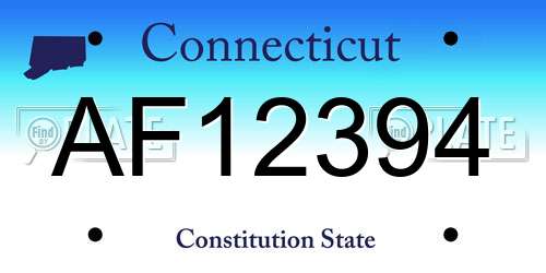 AF12394 Connecticut License Plate