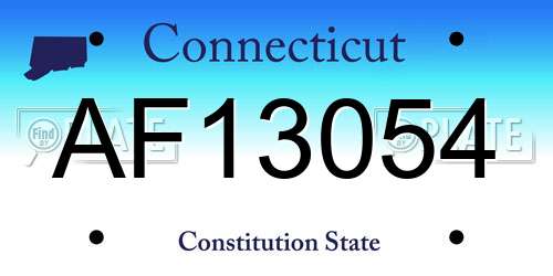 AF13054 Connecticut License Plate