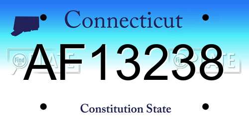 AF13238 Connecticut License Plate
