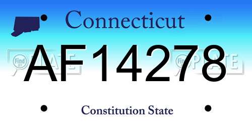 AF14278 Connecticut License Plate