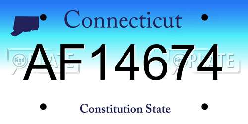 AF14674 Connecticut License Plate