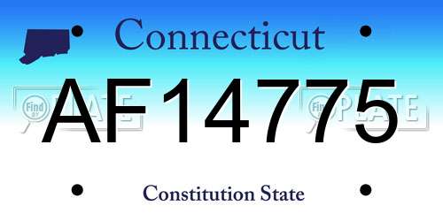 AF14775 Connecticut License Plate