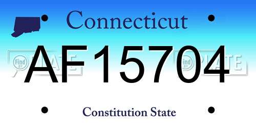 AF15704 Connecticut License Plate