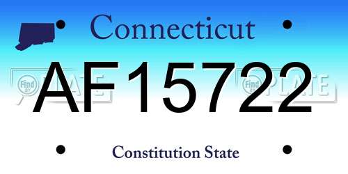 AF15722 Connecticut License Plate