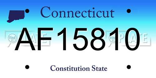 AF15810 Connecticut License Plate