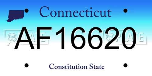AF16620 Connecticut License Plate
