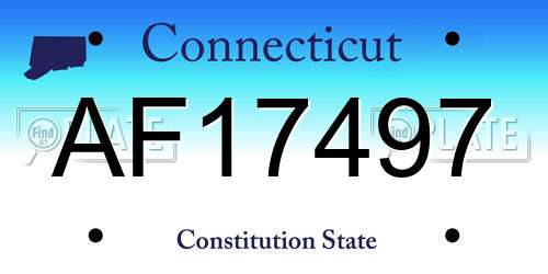 AF17497 Connecticut License Plate