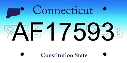 AF17593 Connecticut License Plate