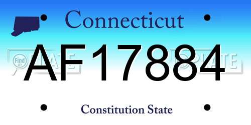 AF17884 Connecticut License Plate