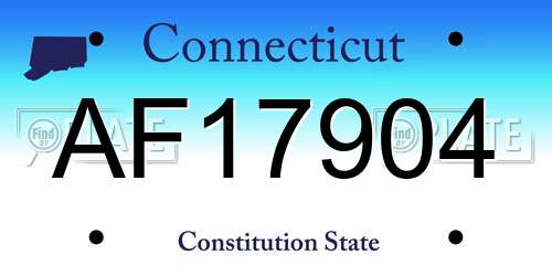 AF17904 Connecticut License Plate
