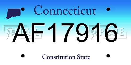 AF17916 Connecticut License Plate
