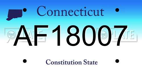 AF18007 Connecticut License Plate