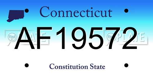AF19572 Connecticut License Plate