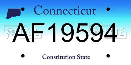 AF19594 Connecticut License Plate