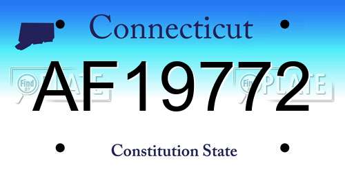 AF19772 Connecticut License Plate
