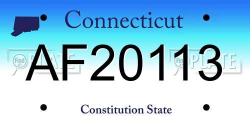 AF20113 Connecticut License Plate