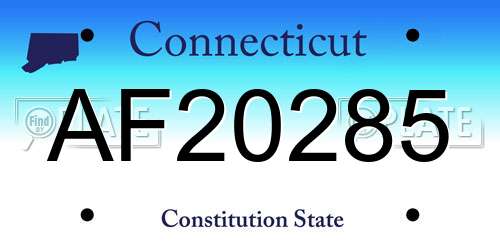 AF20285 Connecticut License Plate