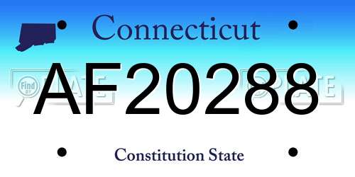 AF20288 Connecticut License Plate