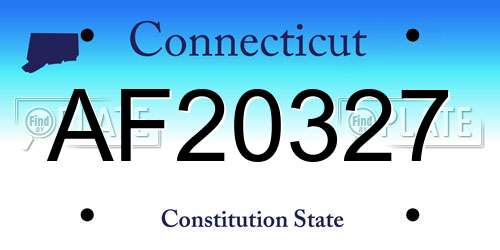 AF20327 Connecticut License Plate