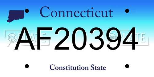 AF20394 Connecticut License Plate