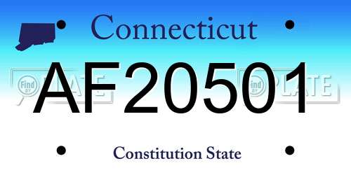 AF20501 Connecticut License Plate