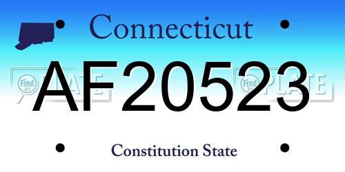 AF20523 Connecticut License Plate