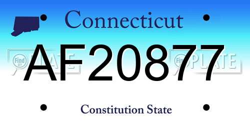 AF20877 Connecticut License Plate