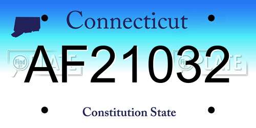 AF21032 Connecticut License Plate
