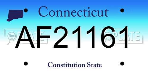 AF21161 Connecticut License Plate