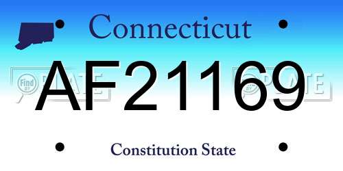 AF21169 Connecticut License Plate