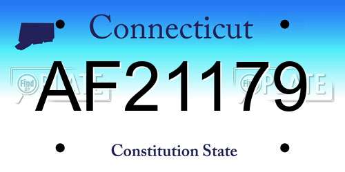 AF21179 Connecticut License Plate