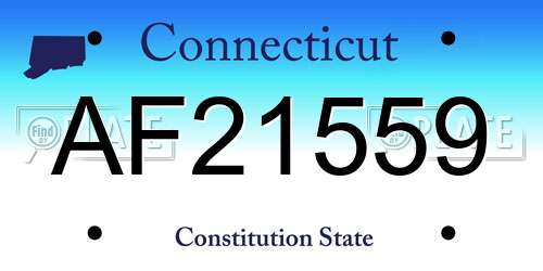 AF21559 Connecticut License Plate