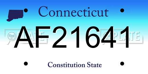 AF21641 Connecticut License Plate
