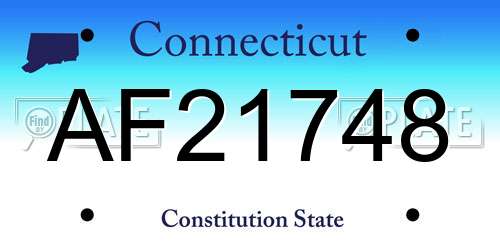 AF21748 Connecticut License Plate