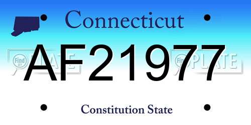 AF21977 Connecticut License Plate