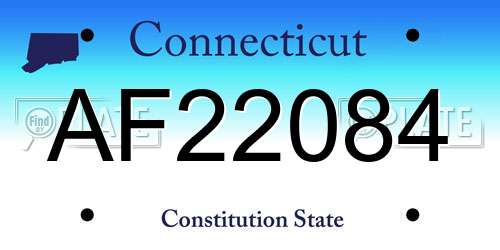 AF22084 Connecticut License Plate