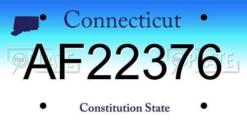 AF22376 Connecticut License Plate