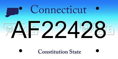 AF22428 Connecticut License Plate