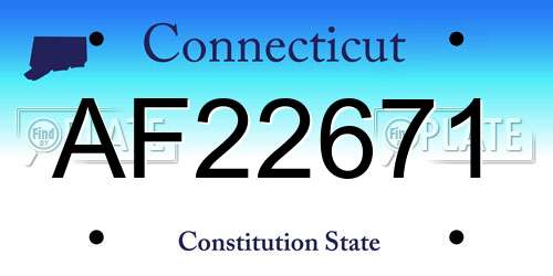 AF22671 Connecticut License Plate