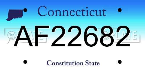 AF22682 Connecticut License Plate
