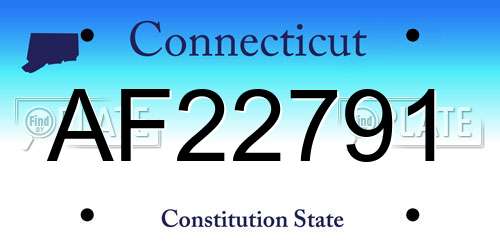 AF22791 Connecticut License Plate